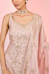 Light Pink Chinon Sequin Embroidered Sharara Set – Ethnic Wear